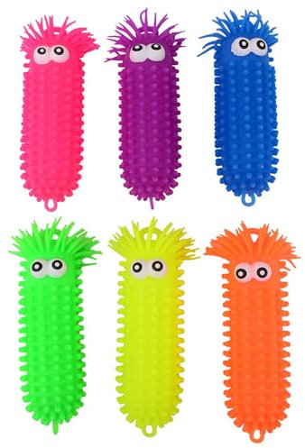 Johntoy Fluffy Worm groß mit Augen, 28 cm