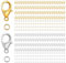 Tyqour 700 Stück Karabinerverschlüssen mit Offenen Biegeringe, Gold und Silber Kettenverschluss Greifer Haken Armband Verschluss für Ohrring Armband Halskette Anhänger Fußkettchen Schmuck Basteln DIY