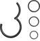 jagosen Nasenpiercing Ring Schwarz 4stk 18g Nasenring Nostril Septum Piercing Rings Set Chirurgenstahl Dünn Lippenpiercing Septum Clicker Knorpel Piercing Ohr Für Damen Männer 6mm/8mm/10mm/12mm