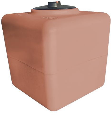 ESTO Réservoir d'eau potable imitation terre cuite 100L – 200L – 300L – 500 L – Polyéthylène – Réservoir extérieur effet antique, pompe et contrôle de pression (réservoir uniquement, 100 litres)