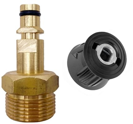 Adattatore rapido per idropulitrice ad alta pressione, connettore rapido in ottone M22 per pistola idropulitrice e conversione tubi, compatibile con Karcher, adattatore filettatura M22+fresa