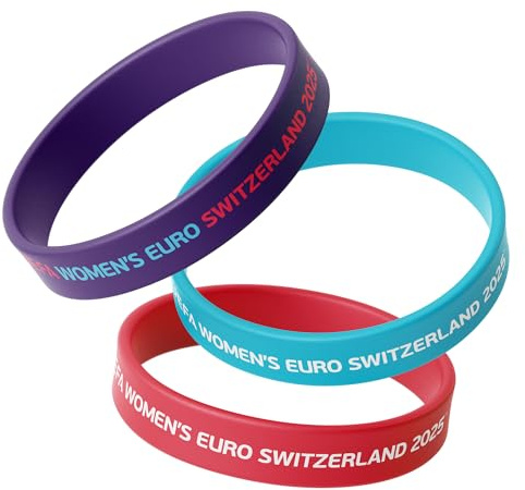 Officially Licensed UEFA Women's Euros 2025 3pk Silicone Wristbands
