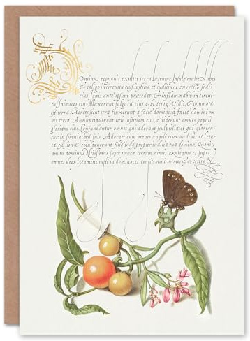 Artery8 Model Book of Calligraphy Art Card Butterfly Cherries and Milkwort