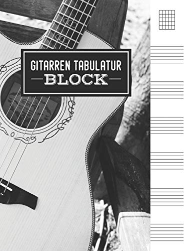 Gitarren Tabulatur Block: Gitarren Tab Heft mit leeren Tabulaturlinien und Akkorddiagrammen | 120 Seiten | ca. DIN A4