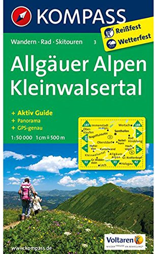 Allgäuer Alpen - Kleinwalsertal: Wanderkarte mit Aktiv Guide, Panorama, Radrouten und Skitouren. GPS-genau. 1:50000 (KOMPASS Wanderkarte, Band 3)