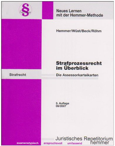 StPo im Überblick: Karteikarten (Karteikarten - Strafrecht)
