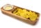 Chef-hub 2 Pack Rectangle Acacia Wood Nacho Serving Tray Boat with Dip Bowl for Salsa, Cheese etc. Pack of 2