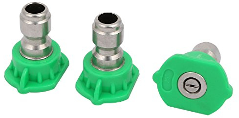 Sourcingmap 1mm Dia 25 Degree Spray Nozzle Universal Pressure Washer Accessories Green 3pcs