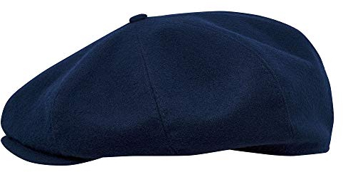 Sterkowski Peaky Stil Mütze | 100% Wolle Schiebermütze für Herren | Fahrrad Mütze Schirmmütze Damen Newsboy Cap | 58 cm Marineblau