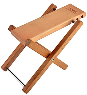 NUZAMAS Verstellbarer Gitarren-Fußhocker aus Massivholz, faltbar, Höhe und Winkel verstellbar, strapazierfähig, Musik-Fußhocker, 27 cm x 13 cm