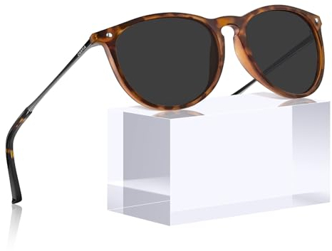CARFIA Vintage Polarisierte Sonnenbrille für Damen Herren UV400 Schutz Ultraleicht Rahmen