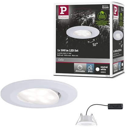 Paulmann 99930 Einbauleuchte LED Calla rund 1x6,5W Weiß matt schwenkbar