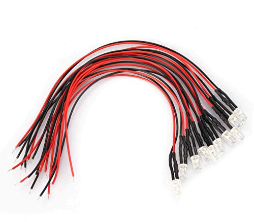 10 Stücke 12 V LED Licht 0, 06 Watt 5mm SEAFRONT Elektrolumineszenz Diode mit 20 cm Pre Wired Kabel Multicolor(blau)