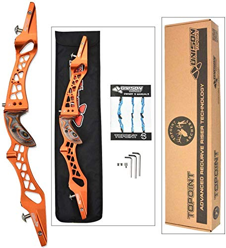 AMEYXGS Bogenschießen Recurve Bogen Riser 25 Targeting Takedown Aluminium CNC Recurve Bogen Handle ILF Gerät für die rechte Hand (Schwarz)
