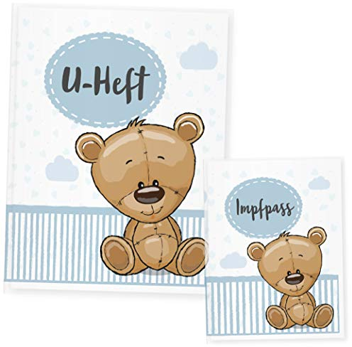 U Heft Hülle Tiere, Uheft Hülle und Impfpass Hülle Set (Uheft Set, Bär)
