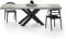 MOBILI FIVER, Mesa Extensible Emma 160(240) x90 cm, Color Cemento Gris con Patas Cruzadas Negras, para 6-10 Personas, Mesa Extensible de Comedor, Mesa Cocina, Salon, Made In Italy