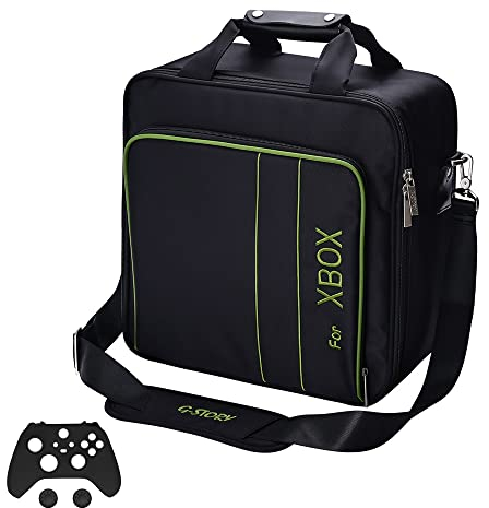 G-STORY Tasche für Xbox Series X S, Tragetasche für Xbox Series X/S Konsolen mit Schultergurt und Unterteilbaren Fächer für Zubehör, Controller-Skin*1 enthalten