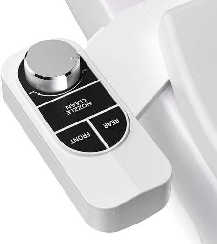 SAMODRA Non-Electric Bidet - Self Cleaning Dual Nozzle (Frontal and Rear Wash) Fresh Water Bidet Toilet Seat Attachment with Independent Adjustable Water Pressure (Classic Black/Silver)