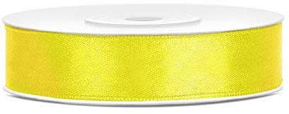 Satinband Polyester Schleifenband Seidenband Geschenkband 6/12/25/38/50/100 mm x 25 m (Größe 12mm x 25m - Farbe Gelb)
