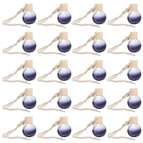 Garneck 20pcs Empty Refillable Car Perfume Bottles Hanging Modern Art Pendant Diffuser Fragrance Bottle Fragrance Decor Accessories Auto Window Ornament