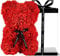 FUNINGEEK Orso di Rose Orsetto di Rosa Orsacchiotto di Rosà Altezza 25 cm Teddy Bear Rosse Idea Regalo Regali per Lei Fidanzata Compleanno Mamma Anniversario San Valentino