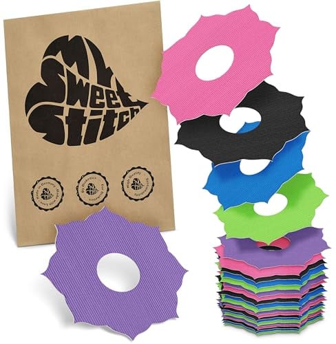 MySweetStitch 25 Ringpatches für FreeStyle Libre 3/3 Plus Mandala Rainbow | Stabilisiert ablösende Ränder, Mitte bleibt frei, wasserfest und flexibel, bis zu 15 Tage Halt