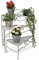 DanDiBo Blumentreppe Innen Metall Weiß Grau 55 cm Blumenständer mit 3 Ablagen 96125 Blumenständer Blumensäule Pflanzenständer Balkon Vintage
