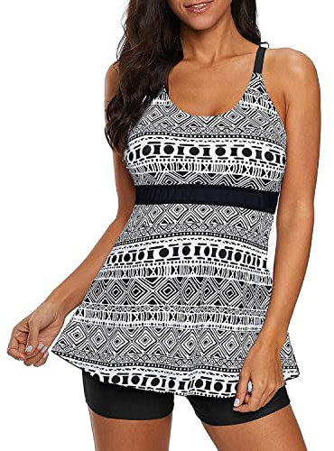 SEDEX Bañadores Mujer Tankinis Push up Relleno Banador Conjunto Traje de Baño Bañador Deportivo Tankini Elegante Natacion Piscina 2 Piezas Ropa de Playa Moda Adolescente Chica(Negro,L)