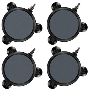 Uniclife 10CM Air Stone Disc Bubble Diffuser with Suction Cups for Pump Aquarium Fish Tank (4 Pack)