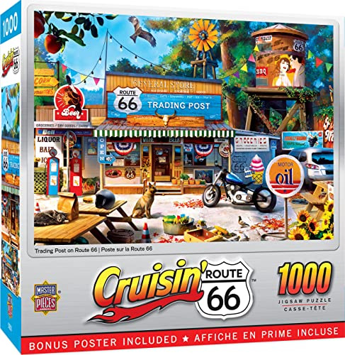 MasterPieces - 1000 Piece Jigsaw Puzzle, Trading Post on Route 66, Fun for Adults, Family, Kids, 19.25 x 26.75