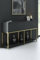 Dmora - Kommode Altair, Wohnzimmerbuffet, Wohnzimmer-Sideboard, Moderne Küchen-Speisekammer, 150x30h80 cm, Anthrazit und Gold
