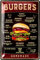 LANOLU Retro Blechschild - BURGERS REZEPTE - Blechschild grillen, BBQ Grill Schild - Retro Deko für den Grillplatz, Metallschild in 20x30 cm