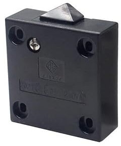 Cupboard Door Switch 2A 250V ON/OFF Surface Push to Break Light Electrical Mortice Wardrobe Control (Black)