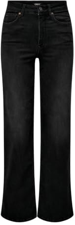 ONLY Female Jeans mit weitem Bein ONLMADISON Hohe Taille Weiter Beinschnitt Jeans