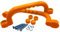 HOQ 1 Paar Premium Haltegriffe - 2 Stück hochwertige Kunststoff-Griffe - Handläufe 240x75 mm - für Stelzenhäuser, Hochbetten, Spielhäuser und Spieltürme - Orange