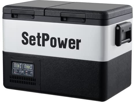 Setpower Car Refrigerator PT35 Portable Dual Zone Refrigerator 35L (37 Liter) Car Refrigerator 12V Electric Fridge for Car Camping RV Truck
