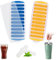 2 Pièces Bac à Glaçons Bouteille Fond en Silicone Glaçons Réutilisables à Libération Facile avec Couvercle Amovible Anti-éclaboussures Idéal pour les Boissons pour Sportifs et Les Bouteilles d'eau