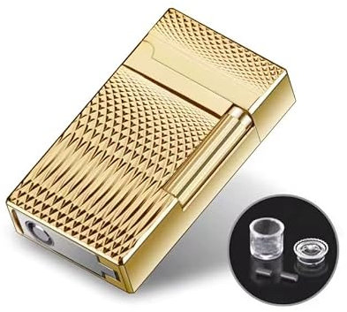 Mechero de gas de lujo estilo empresarial. Metal. Recargable v2 (dorado)