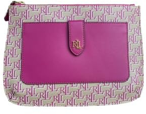 Ralph Lauren Jamey Medium Crossbodytasche, Clutch, Monogramm-Berry