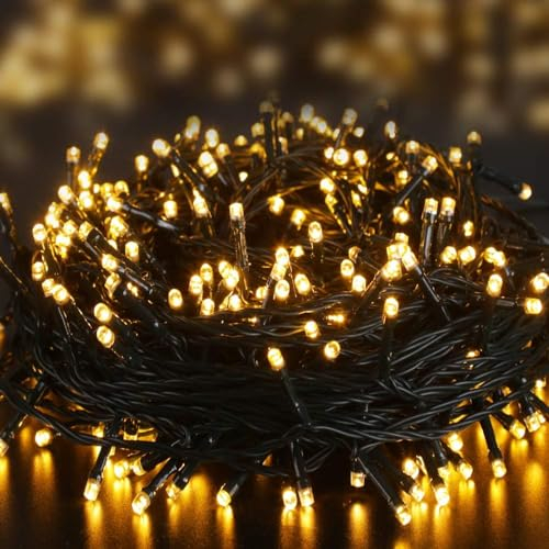 Elegear Lichterkette Batterie 40M 300LEDs Lichterkette Außen mit Timer Weihnachtsbeleuchtung Außen IP44 8Modi Lichterkette Weihnachtsbaum für Weihnachtsdeko, Schlafzimmer, Party, Garten, Warmweiß
