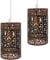 DC VOLTAGE 2 Pack of Industrial Metal Bulb Guard Drum Shaped Lampshades for Ceiling Pendant Lights, Indoor Easy Fit Wire Cages for Kitchen, Hallways (S5 - Brushed Copper)