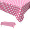 Rosa Polka Dot Tischdecke,Geburtstag Tischdecke Rosa Weiß Einweg Tischdecke aus Kunststoff Wasserdicht Plastik Bierbank Tischdecke Geburtstag Dekorationen für Jungen Mädchen 137 * 274cm