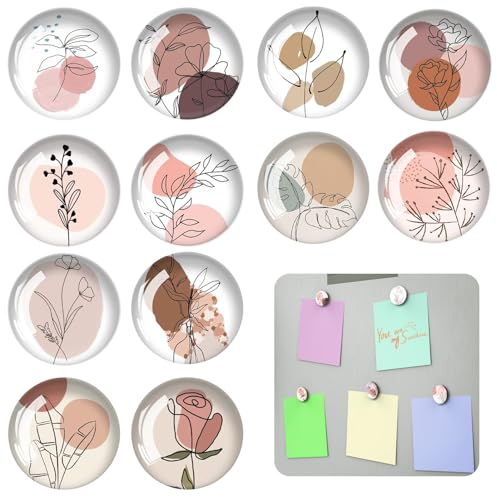 12 Piezas Imanes Nevera Imán Frigorifico de Cristal 3D, Imanes Decorativos para Nevera Armarios y Pizarras Blancas, Imanes de Pizarra Magnética para Hogar, Oficina, Aula, Imanes de Refrigerador 3cm