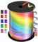 Geschenkband Bunt, 450 Meter/ 500 Yard Regenbogen Schleifenband, Glänzend Bunt Glitzer Ringelband Ballonband für Ballonverschlüsse, Weihnachten Neujahr Geschenkverpackung, Party Hochzeitsdeko