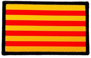 Parches Bordados Bandera Cataluña con Colores Oficiales - Escudo bordado - Parches Moteros Bordados - Parches Militares, parche Cataluña (Bandera Cataluña)