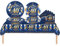 53Pcs Navy Blue 40th Happy Birthday Party Tableware Decorations for Him Plastic Table Cloth,7,9inch Paper Plates,Napkins for Men Birthday Table Party Tableware Set for Men Adults Birthday Party