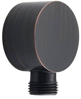 Bathroom Round Drop Ell Shower Hose Connector 1/2 NPT Female Wall Supply Elbow Bathtub Water Outlet Spout Wall Union,Oil Rubbed Bronze