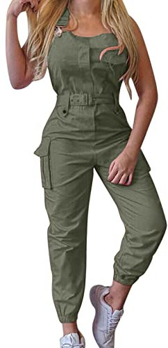 Dungarees Women's Carnival Green Work Trousers Women's Stretch Summer Trousers Lightweight Jumpsuit Sporty Jumpsuits with Belt Overall Leggings One Piece Funny Trouser Suit / Summer Overalls / Women's