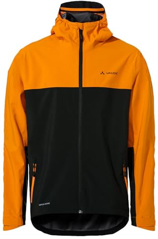 VAUDE Men's Moab Rain Jacket - Wasserdichte MTB-Jacke, 2,5-Lagen-Membran, Unterarmventilation, Aufrollbare Kapuze, Recyceltes Material - Made in Germany