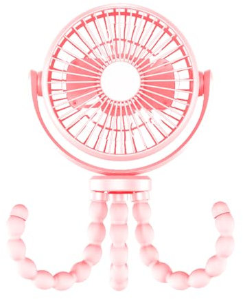 Mekbelt Clip on Fan for Exercise Bike/Treadmill, 360 Degree Rotatable Rechargeable Battery Operated Portable Fan for Treadmill Stationary Bike Exercise Machine(Pink)